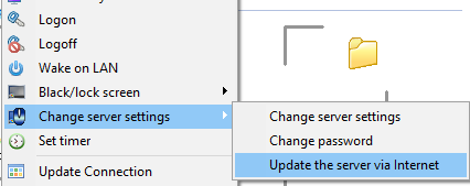  Change server settings - Update the server via Internet